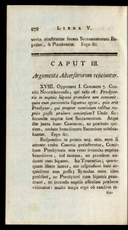 Caput III. Argumenta Adversariorum rejiciuntur
