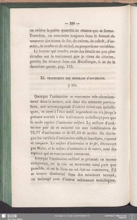 XI. Traitement Des Minerais D'Antimoine