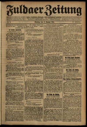 Ausgabe vom Montag, den 03. Januar 1916.