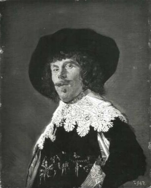 Hals, Frans : Bildnis eines jungen Mannes in schwarzem Rock. Um 1633. Öl auf Eichenholz; 24,5 x 20 cm. Dresden: Gemäldegalerie Alte Meister 1359