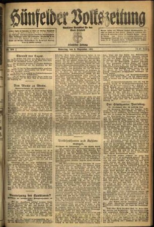 Ausgabe vom Samstag, den 03. Dezember 1921.