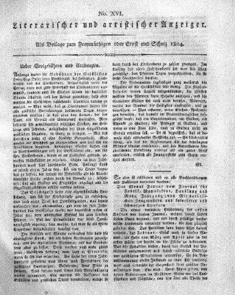 Literarischer und artistischer Anzeiger, No. XVI.