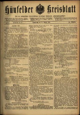 Ausgabe vom Donnerstag, den 16. Januar 1919.