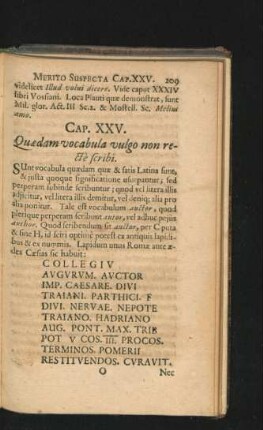 Cap. XXV. Quaedam vocabula vulgo non recte scribi.