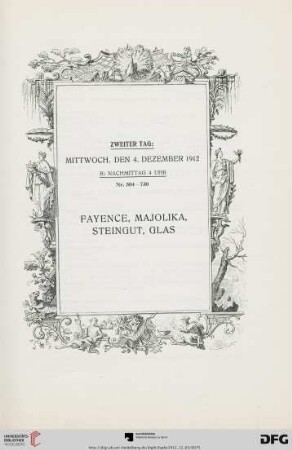 Fayence, Majolika, Steingut, Glas (Nr. 504-730)