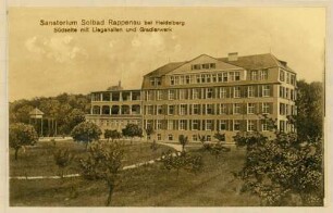 Foto der Südseite mit Liegehallen und Gradierwerk des Vereinslazaretts "Sanatorium Solbad" in Bad Rappenau (Druck)