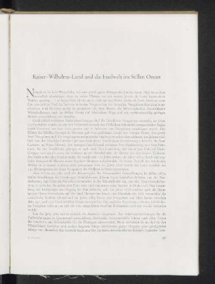 Kaiser-Wilhelms-Land und die Inselwelt im Stillen Ozean