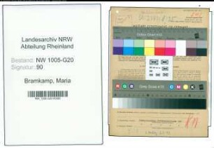 Entnazifizierung Maria Bramkamp , geb. 06.05.1900 (Holzhaendlerin)