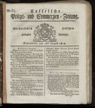 Nr. 65, Sonnabend den 13ten August. 1814