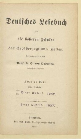 Teil 2, [Schülerband]: Für Quinta