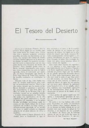 El Tesoro del Desierto : [Del "Royal Magazine"]
