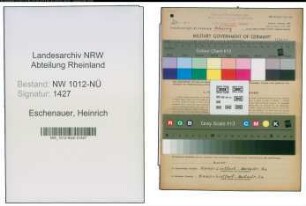 Entnazifizierung Heinrich Eschenauer , geb. 11.11.1886 (Polier)