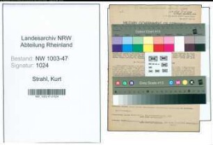 Entnazifizierung Kurt Strahl , geb. 07.08.1903 (Verkaufsleiter)