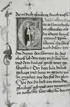 Textseite mit Illustration und Initiale G, Blatt 55v