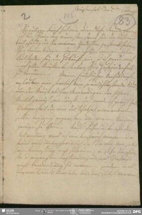 Eigenh. Brief von Louise Brachmann an August Wilhelm von Schlegel, Weissenfels, 09.02.1800