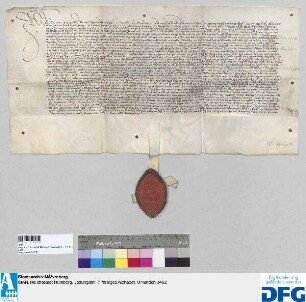 Johannes, Abt von St. Egidien in Nürnberg, stellt ein Vidimus aus über 4 Urkunden d.d. 23. Juli 1356; 3. Juli 1364; 28. August 1387; 30. August 1387.