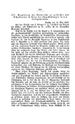 Regulirung der Baudienste zu geistlichen und Schulbauten in Folge der Umgestaltung in den Landgemeinden : [V. Elementarschulwesen]
