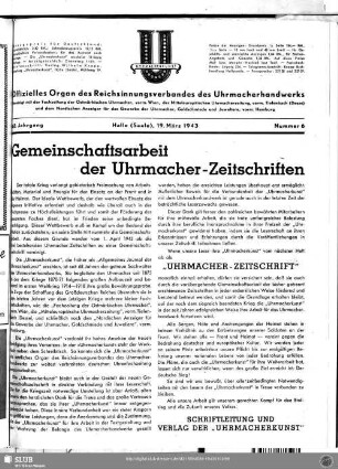 Gemeinschaftsarbeit der Uhrmacher-Zeitschriften