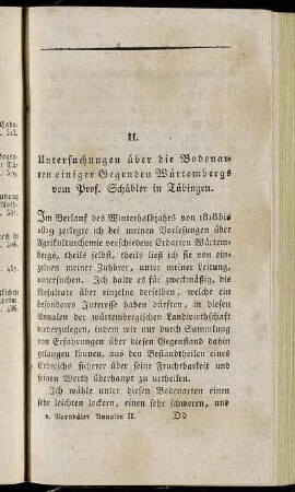 II. Untersuchungen über die Bodenarten einiger Gegenden Würtembergs