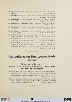 Antiquitäten und Kunstgegenstände aller Art (Nr. 232-591)