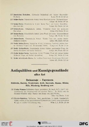 Antiquitäten und Kunstgegenstände aller Art (Nr. 232-591)