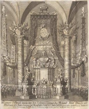 Trauer-Gerüste, welches bey den Solennen Exequien des Weiland Allerdurchl. und Großmächtigsten Kaisers Iosephi I.