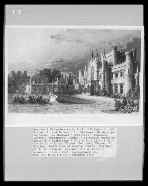 Wanderungen im Norden von England, Band 1 — Bildseite gegenüber Seite 38 — South View of Lowther Castle. The Seat of Rt.Hon.rble Wm. Lowther, F.S.A. Earl of Lonsdale