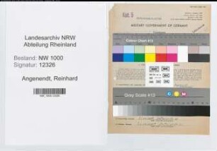 Entnazifizierung Reinhard Angenendt, geb. 31.07.1907 (Landesinspektor)