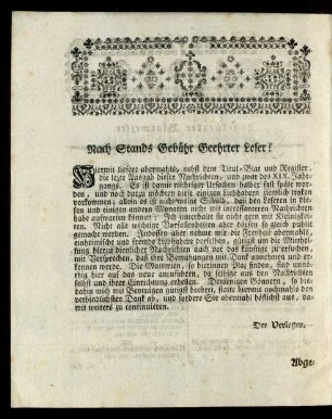 Nach Stands Gebühr Geehrter Leser!