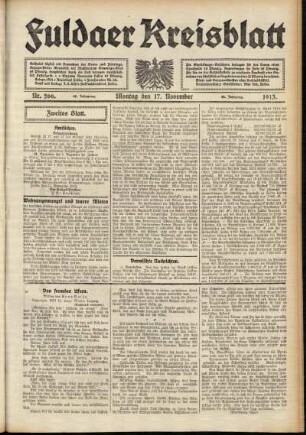 Zweite Ausgabe vom Montag, den 17. November 1913.