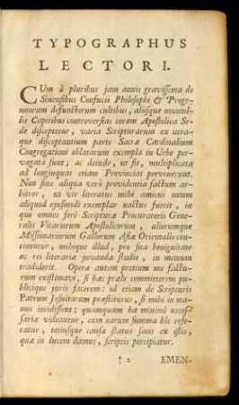 Typographus lectori