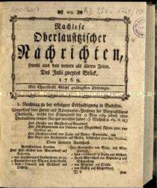 Zeitschrift zur oberlausitzer Geschichte, Jg. 1769/1770