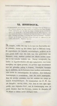 XI. Hoofdstuk. De Opperbevelhebber doet de troepen uitrusten. - De majoor ...