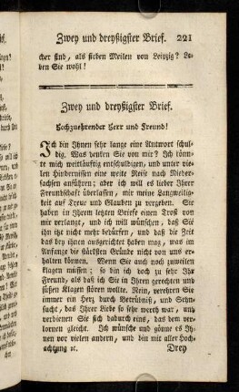 221-232, Zwey und dreyßigster Brief - Neun und dreyßigster Brief