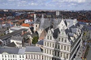 Gent - Stadtübersicht : Stadtübersicht vom Belfried-Glockenturm, aufgenommen in Gent am 1. April 2010