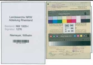 Entnazifizierung Wilhelm Niemeyer , geb. 31.08.1890 (Monteur)