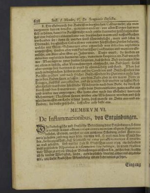 Membrum VI. De Inflammationibus