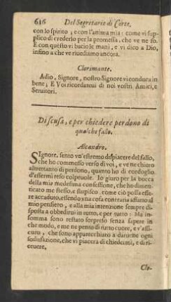 Di scusa, e per chiedere perdono di qualche fallo.