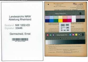 Entnazifizierung Ernst Germscheid, geb. 18.07.1900 (Schuldirektor)