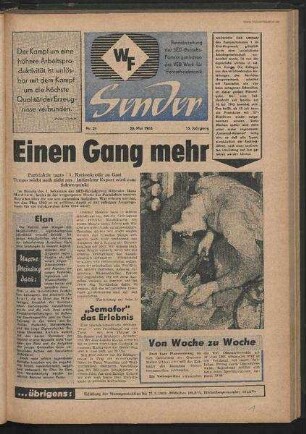 Betriebszeitung 'WF-Sender', Nr.21/1963 (30. Mai 1963)