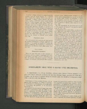 Riordinamento Degli Uffici E Servizi Civili Dell'Eritrea.