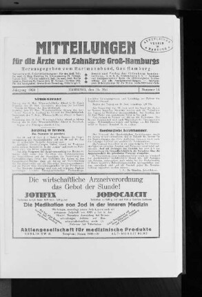 Hamburgische Aerztekammer.