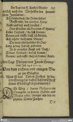 Am Tage Philippi und Jacobi