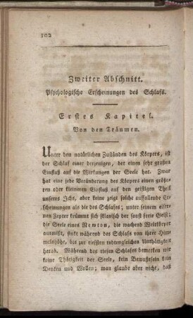 Erstes Kapitel. Von den Träumen.