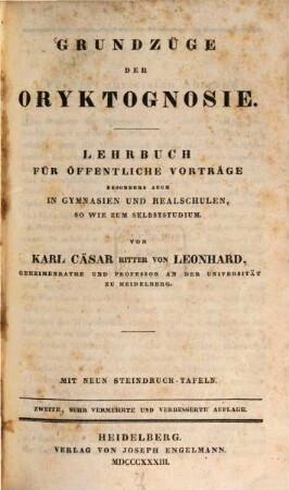 Grundzüge der Oryktognosie