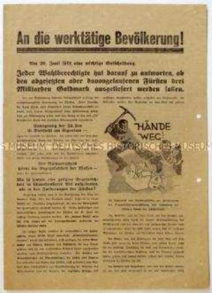 Aufruf der KPD zur Abstimmung für die Fürstenenteignung beim Volksentscheid 1926