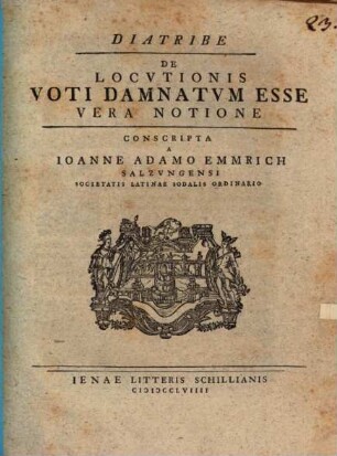 Diatribe de locutionis voti damnatum esse, vera notione