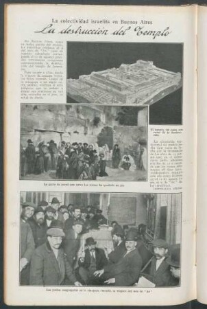 La colectividad israelita en Buenos Aires : La destrucción del templo