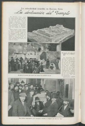 La colectividad israelita en Buenos Aires : La destrucción del templo