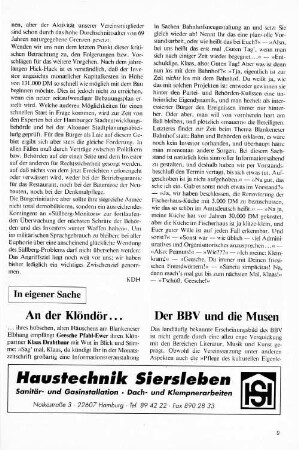 Der BBV und die Musen